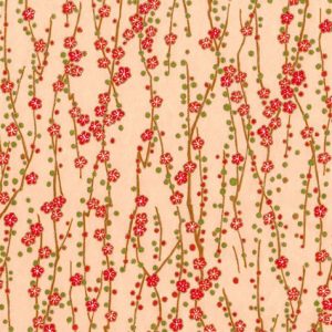 papier-japonais-saumon-petites-fleurs-rouges
