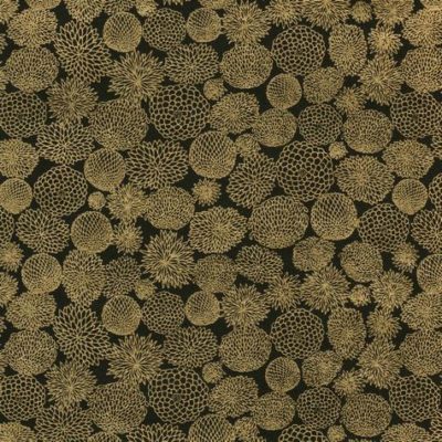 Papier japonais fleurs dorées