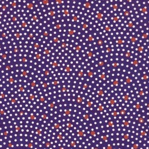 Papier japonais à pois bleus et rouges en quart de cercles
