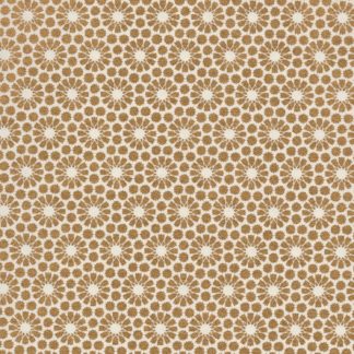 Papier japonais chiyogami fond blanc rosaces dorées