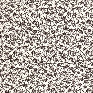 Papier japonais fond blanc petites fleurs noires