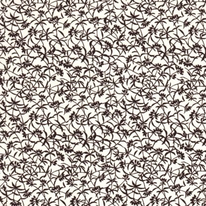 Papier japonais fond blanc petites fleurs noires