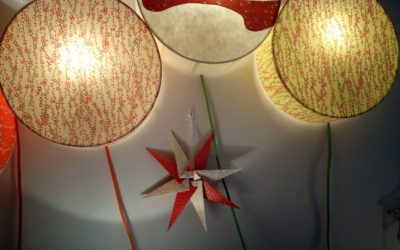 Papier japonais utilisés sur des appliques lumineuses