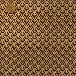 Papier japonais noir vagues dorées