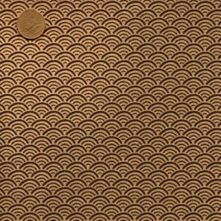 Papier japonais noir vagues dorées