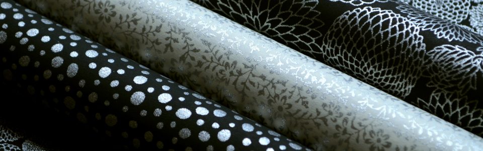Papier japonais noir blanc et argenté
