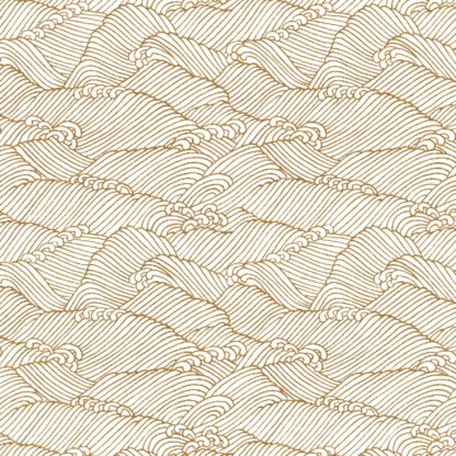 Papier japonais haut de gamme blanc vagues dorées