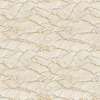 Papier japonais haut de gamme blanc vagues dorées