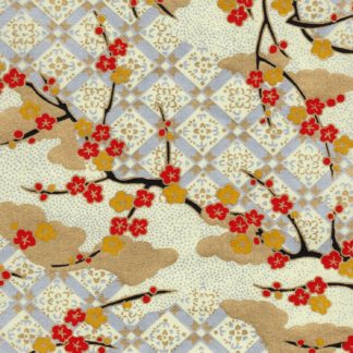 Papier japonais traditionnel, fleurs et motifs géométriques