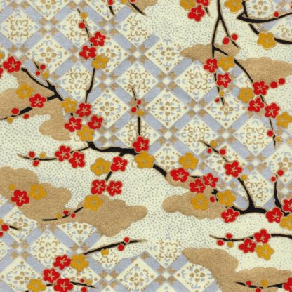 Papier japonais traditionnel, fleurs et motifs géométriques