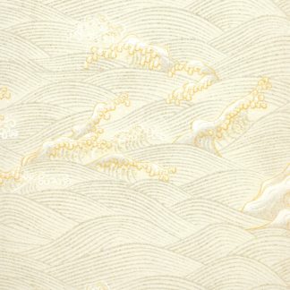 Papier japonais blanc vagues argentées et dorées
