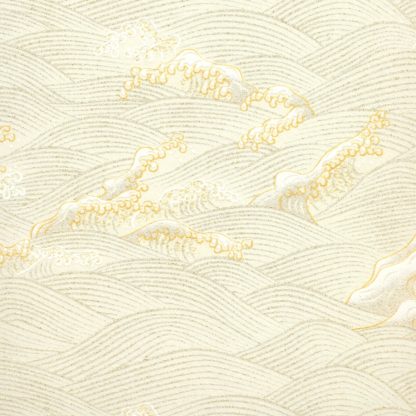 Papier japonais blanc vagues argentées et dorées