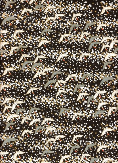 Papier japonais fond noir vol de grues