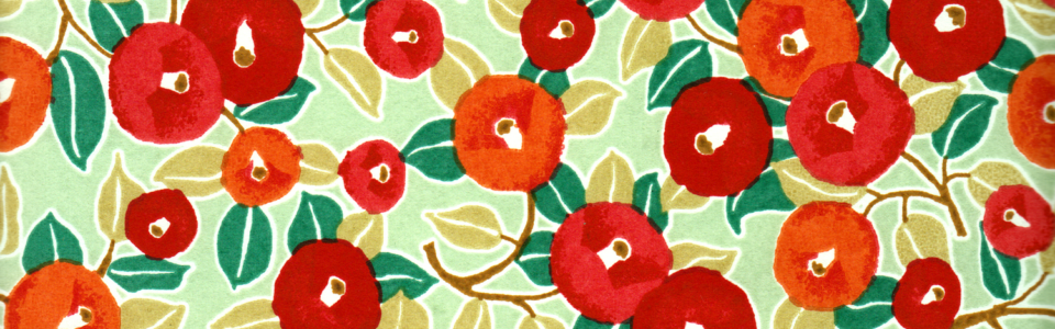 Papier japonais fleurs rouges et oranges