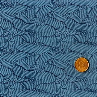 Papier japonais fond bleu vagues bleues