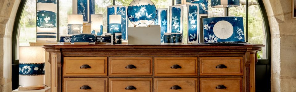 Lampes en cyanotype